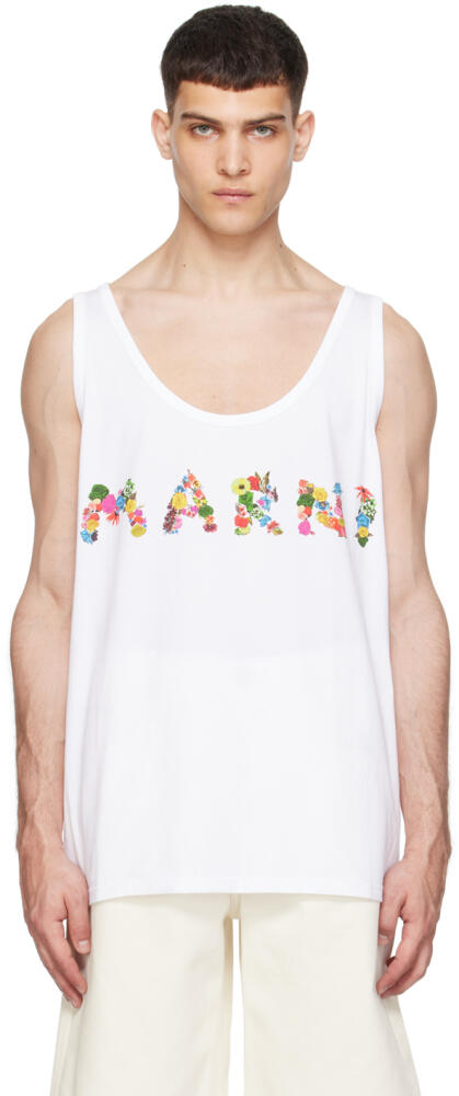 Marni White Printed Tank Top Cover