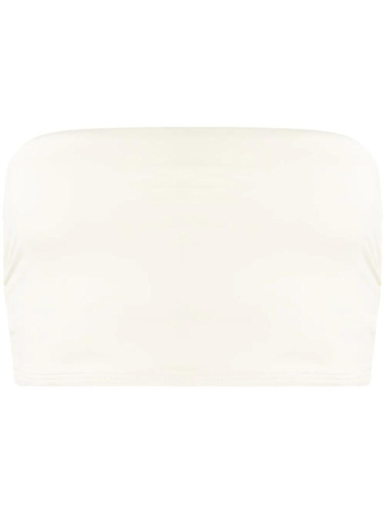 BONDI BORN Stella long-line bandeau bikini top - White Cover