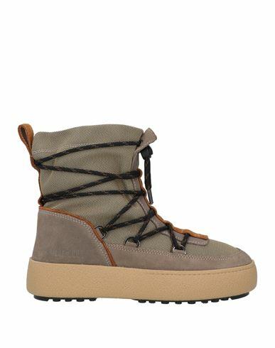 Moon Boot Man Ankle boots Sand Leather, Textile fibers Cover