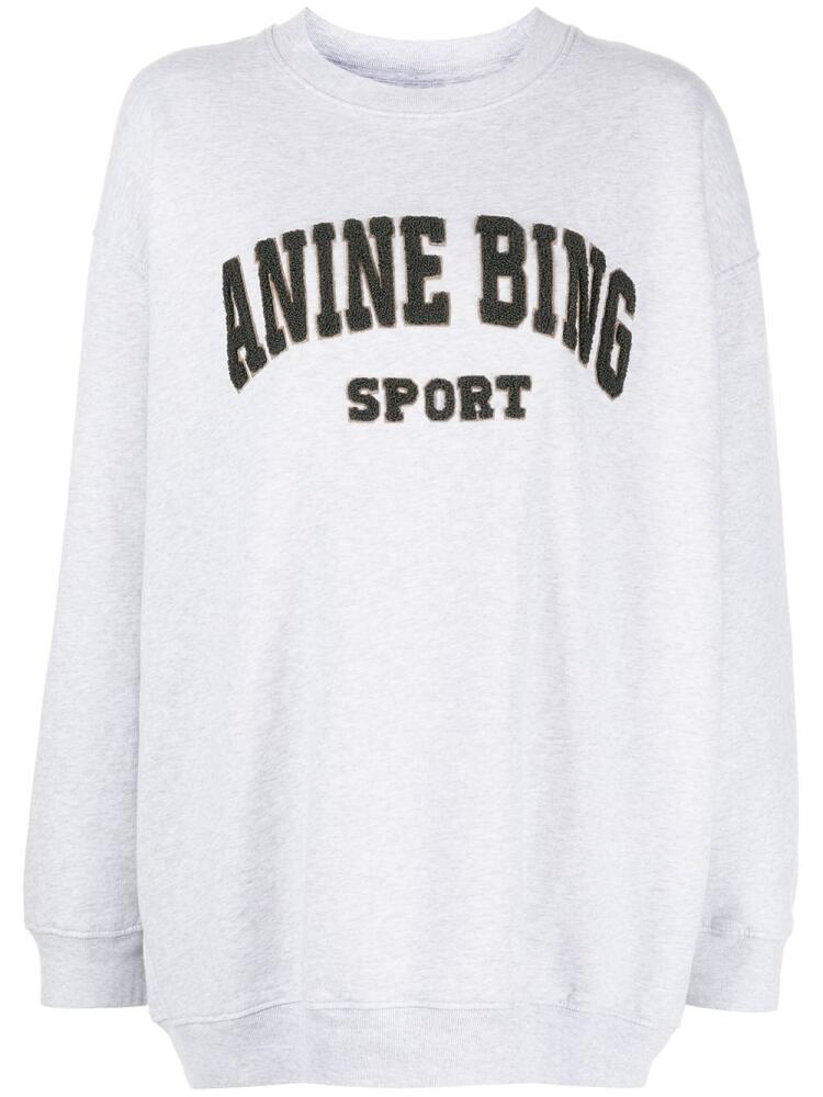 ANINE BING logo-patch Tyler sweatshirt - Grey Cover