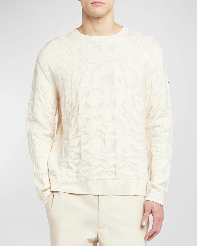 Moncler Men's Logo Cream Crewneck Sweater Cover