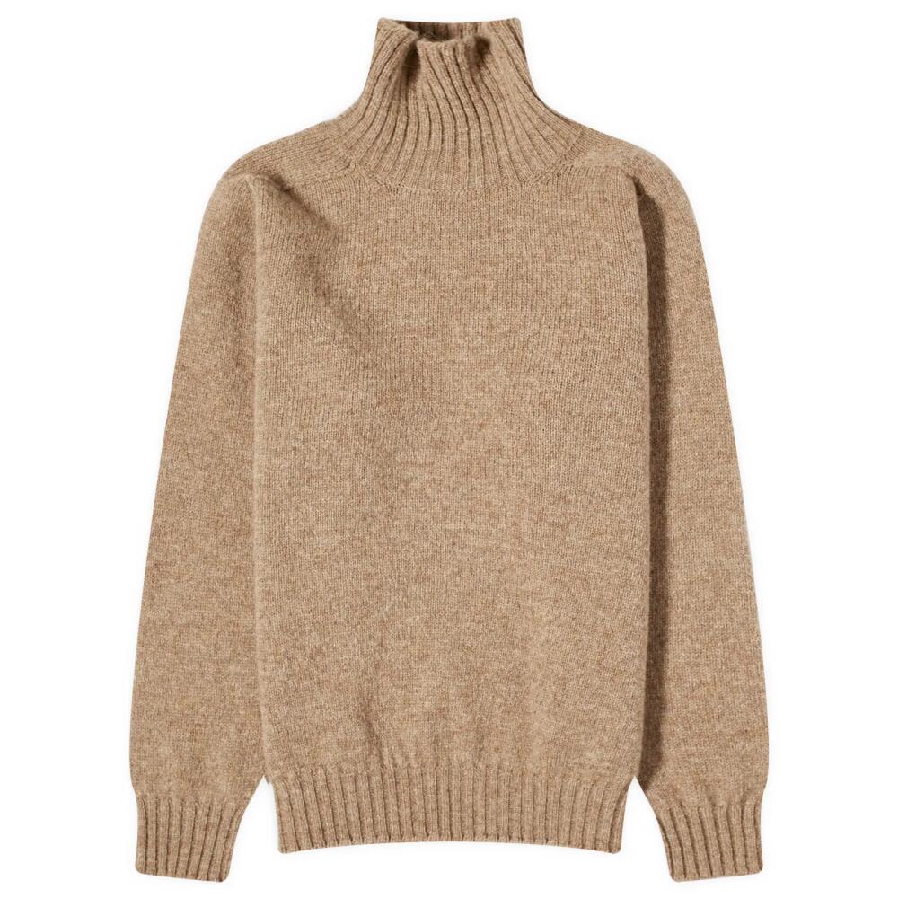 Jamieson's of Shetland Men's Roll Neck Knit in Camel Cover