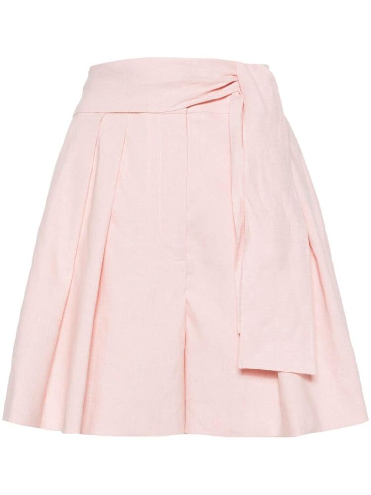 Claudie Pierlot pleat high-waisted shorts - Pink Cover