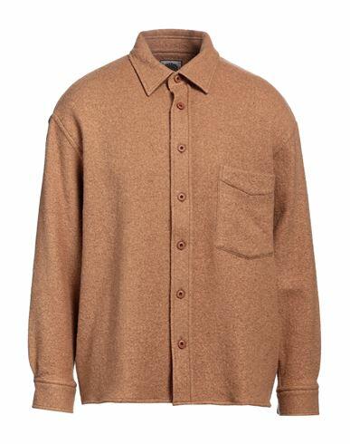 Destin Man Shirt Camel Wool, Cashmere, Polyamide Cover