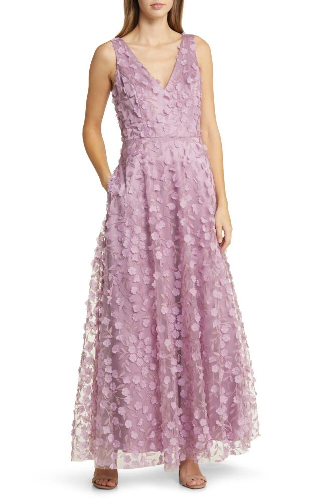 Eliza J 3D Floral Evening Gown in Mauve Cover