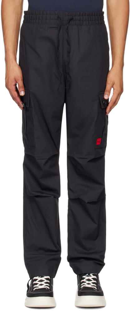 Hugo Black Regular-Fit Cargo Pants Cover