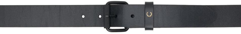 Fred Perry Black Burnished Leather Belt Cover