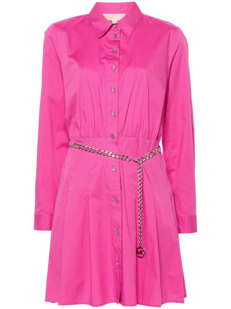 Michael Michael Kors belted mini shirt dress - Pink Cover