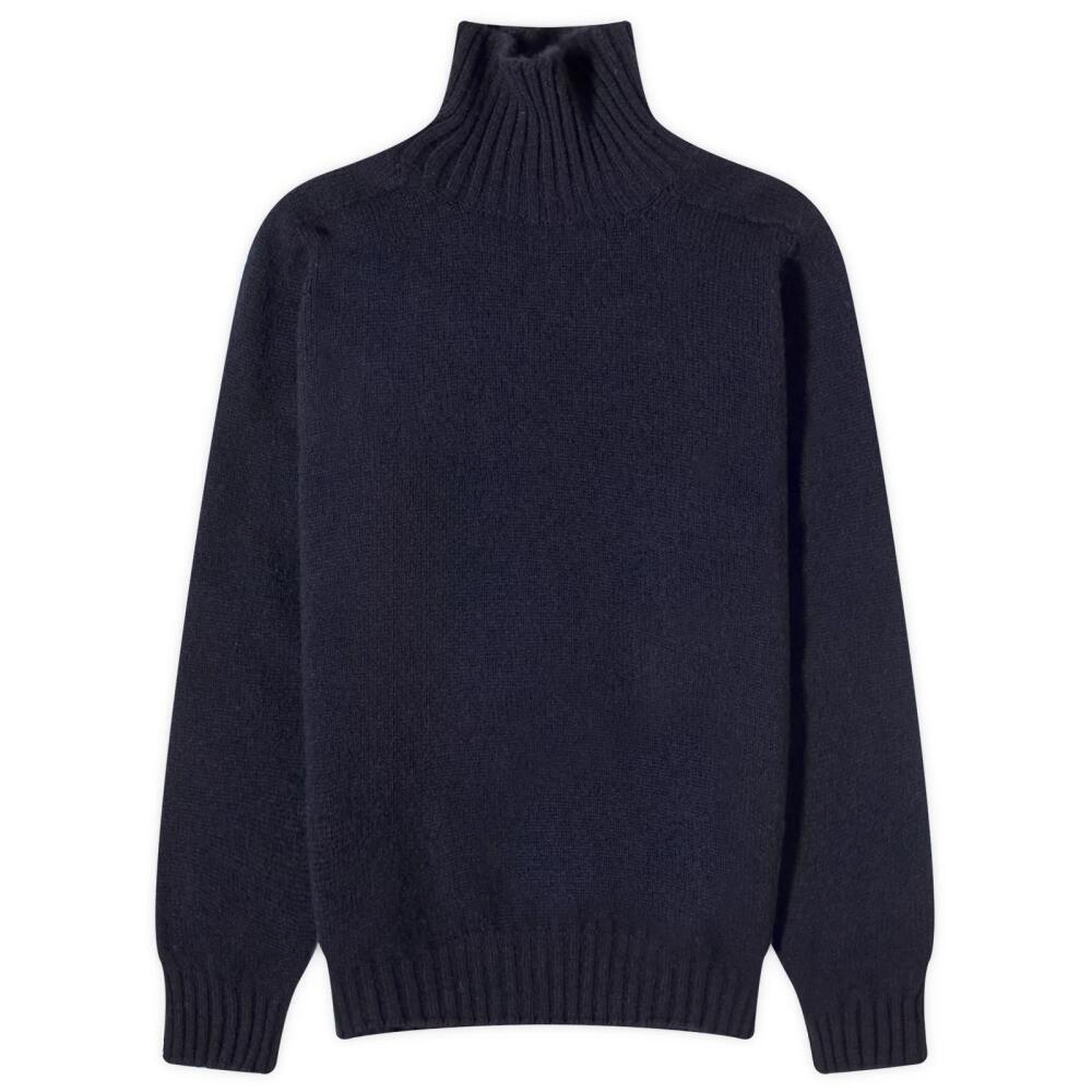 Jamieson's of Shetland Men's Roll Neck Knit in Dark Navy Cover