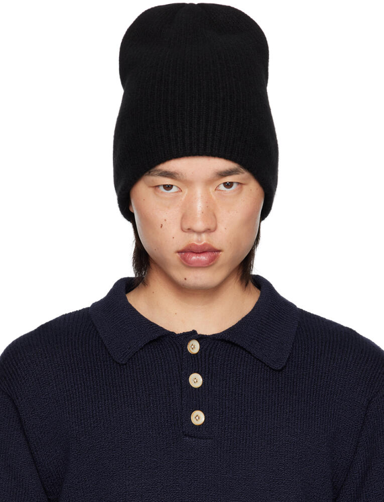 The Elder Statesman Black Watchman Beanie Cover