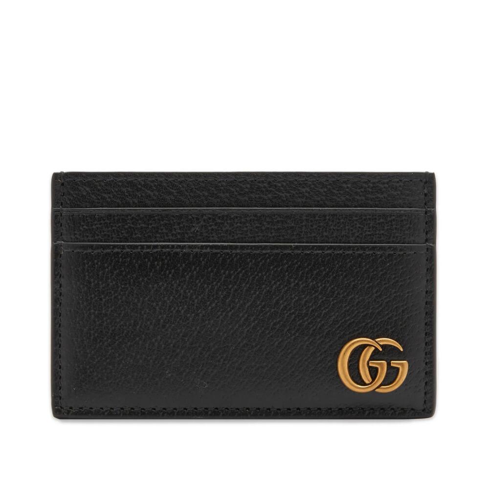 Gucci Men's Gold GG Card Wallet in Black Cover