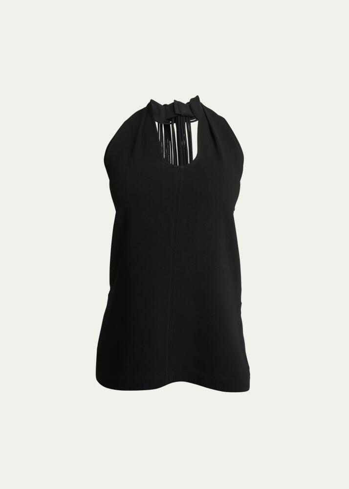 Proenza Schouler Miller Fringe-Tie Sleeveless Crepe Halter Top Cover