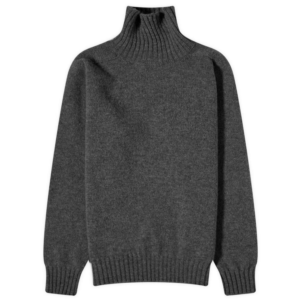 Jamieson's of Shetland Men's Roll Neck Knit in Charcoal Cover