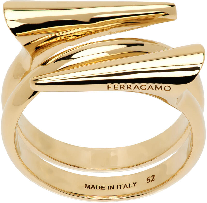 Ferragamo Gold Gancini Point Ring Cover