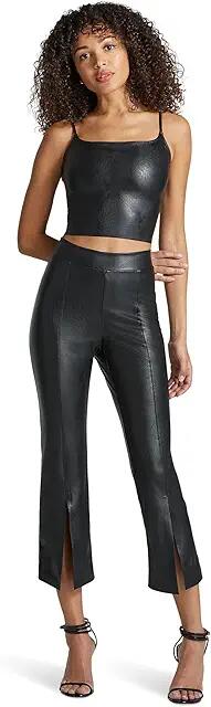 Commando Faux Leather 7/8 Split Front Pant (Black) Women's Dress Pants Cover