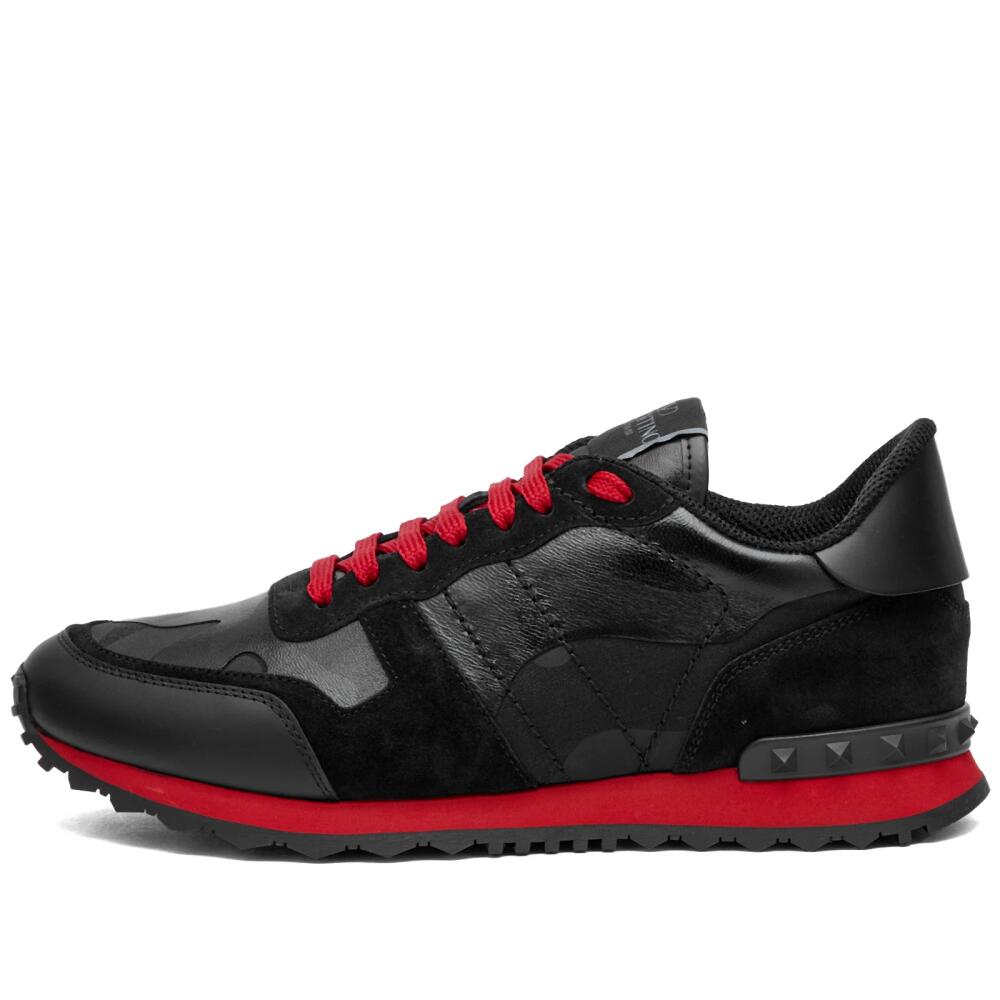 Valentino Men's Rockrunner Sneakers in Black/Red/Black Cover