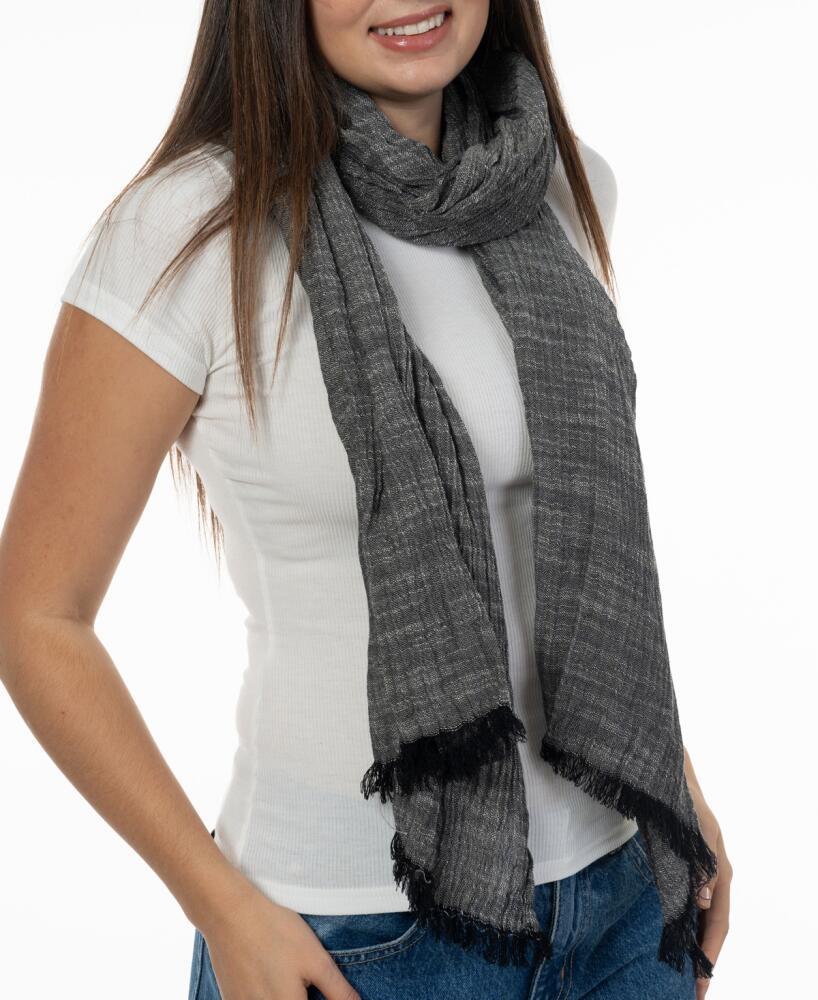 Style & Co Women's Textured Linen-Look Scarf, Created for Macy's - Black Cover