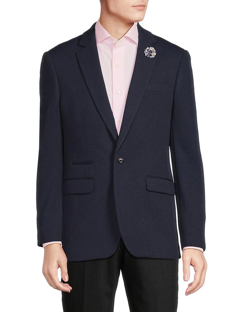 Tahari Men's Slim Fit Textured Blazer - Navy Cover