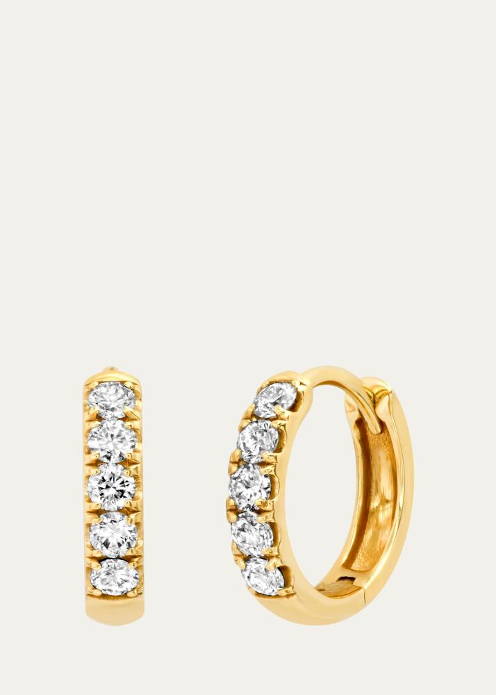 Andrea Fohrman Chubby Diamond Huggie Earrings, 3mm Cover