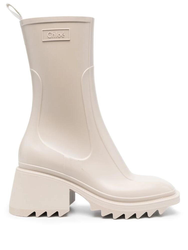 Chloé 70mm debossed-logo chunky boots - Neutrals Cover