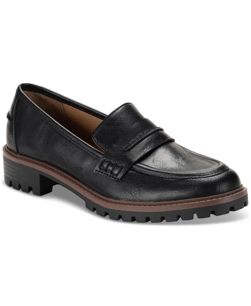 Style & Co Women's Wandaa Slip-On Lug Loafer Flats, Created for Macy's - Black Cover