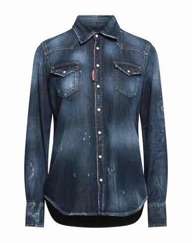 Dsquared2 Woman Denim shirt Blue Cotton, Elastane Cover