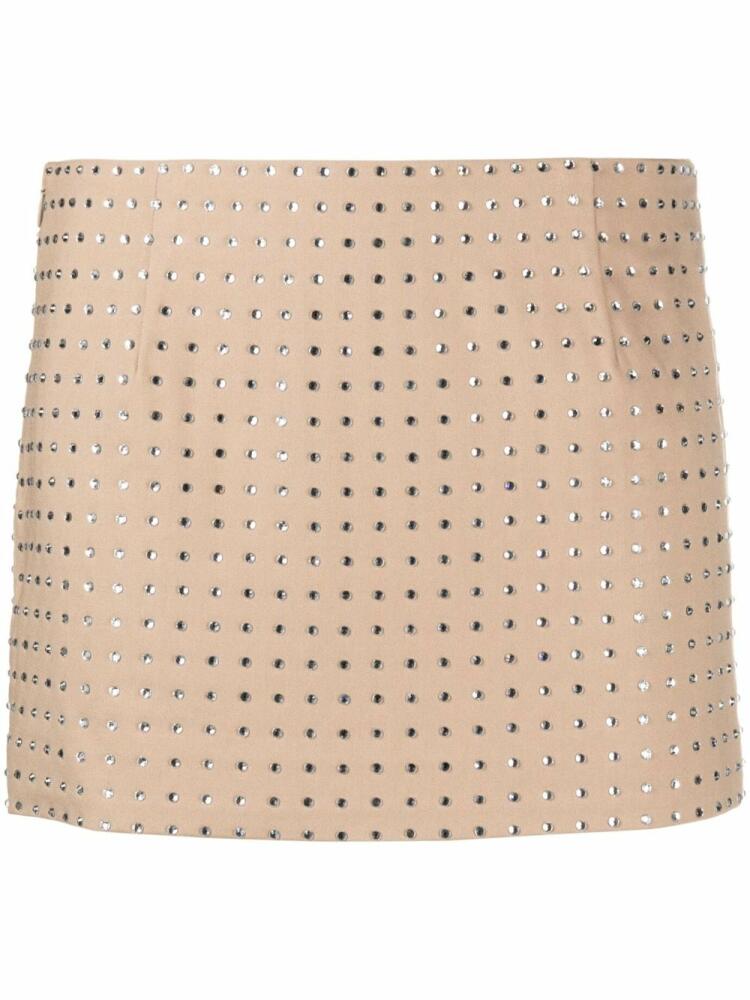 De La Vali Isidora rhinestone-embellished miniskirt - Neutrals Cover