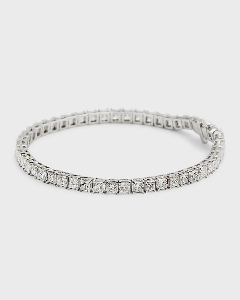 Neiman Marcus Diamonds 18K White Gold Princess-Cut Diamond Bracelet, 7"L, 10.0tcw Cover