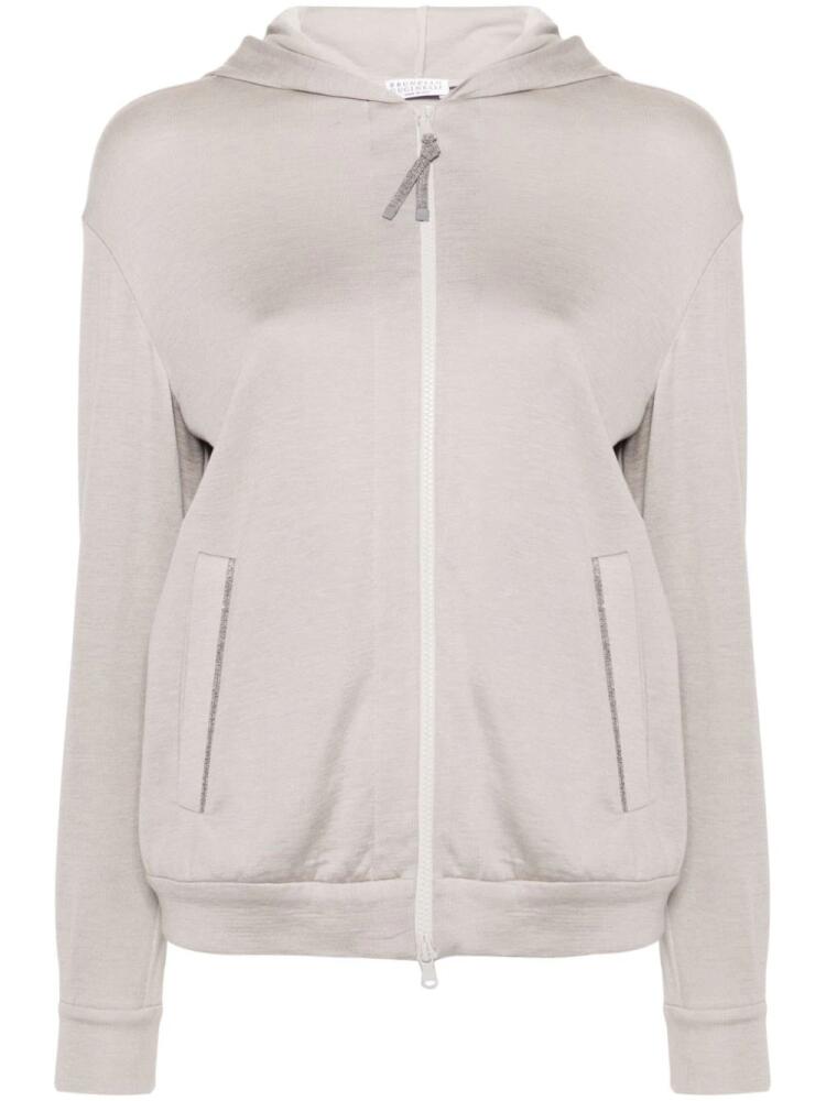 Brunello Cucinelli Monili-detail hoodie - Neutrals Cover