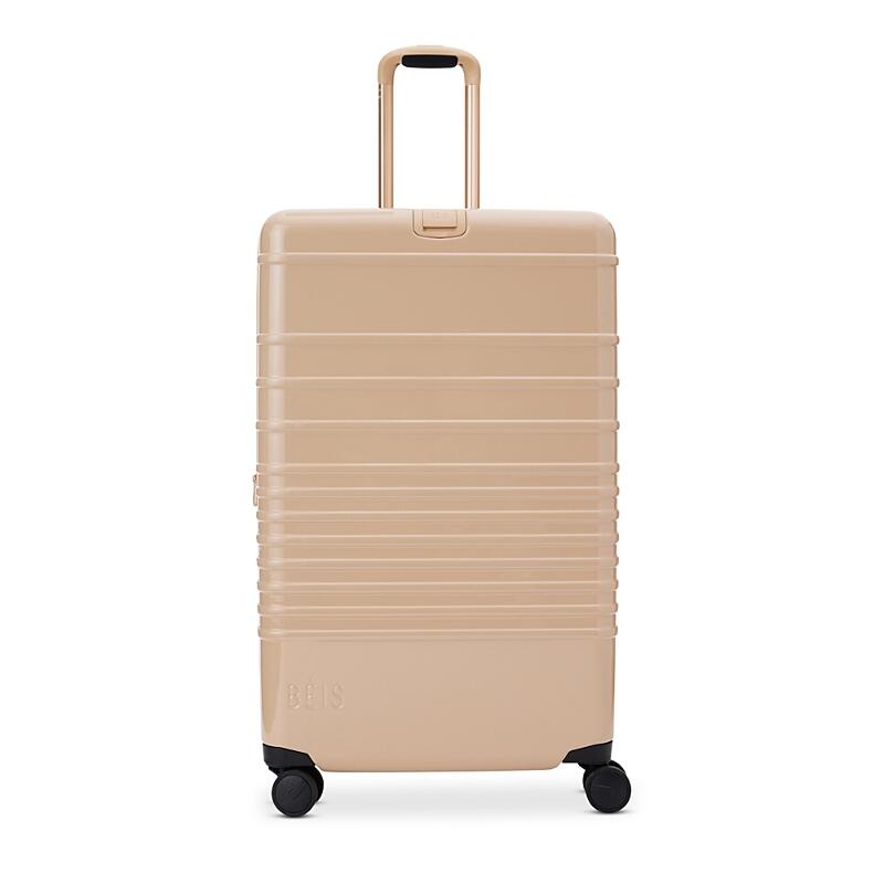 BEIS The Glossy Large Check in Roller Suitcase in Beige Cover