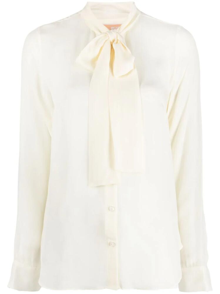 Michael Michael Kors pussy-collar long-sleeved shirt - Neutrals Cover