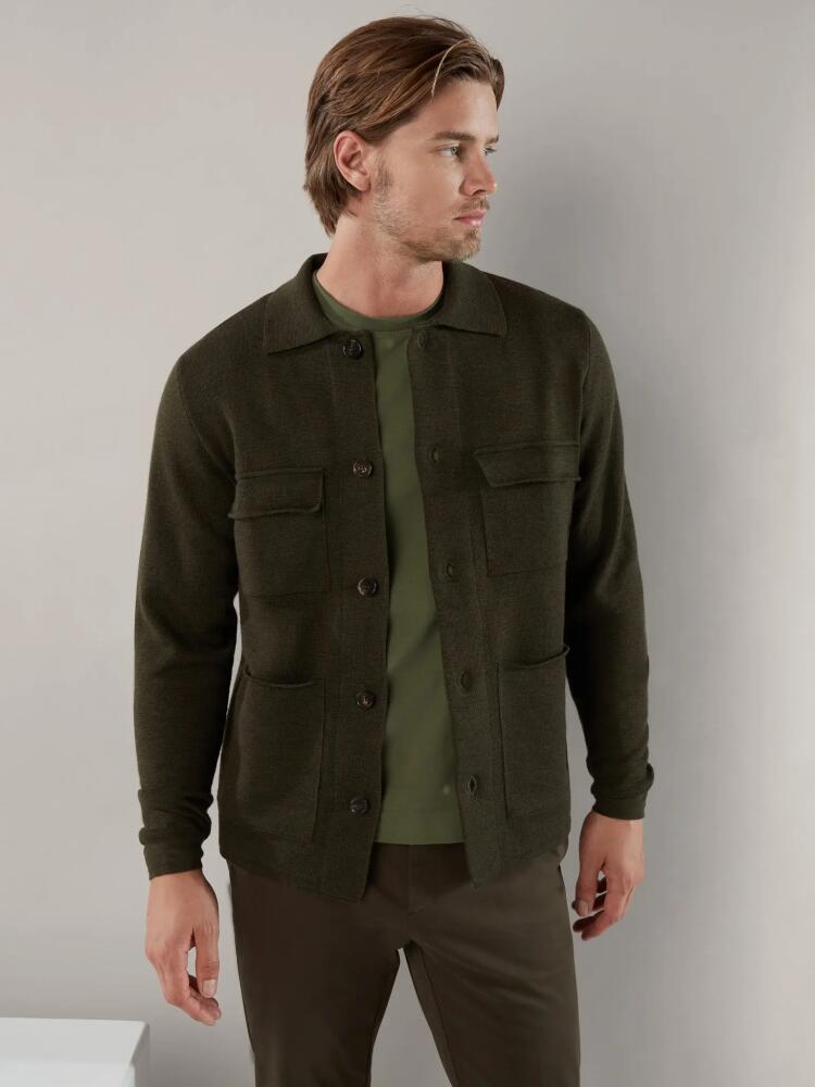 Robert Talbott Landon Sweater Jacket in Dark Olive Cover