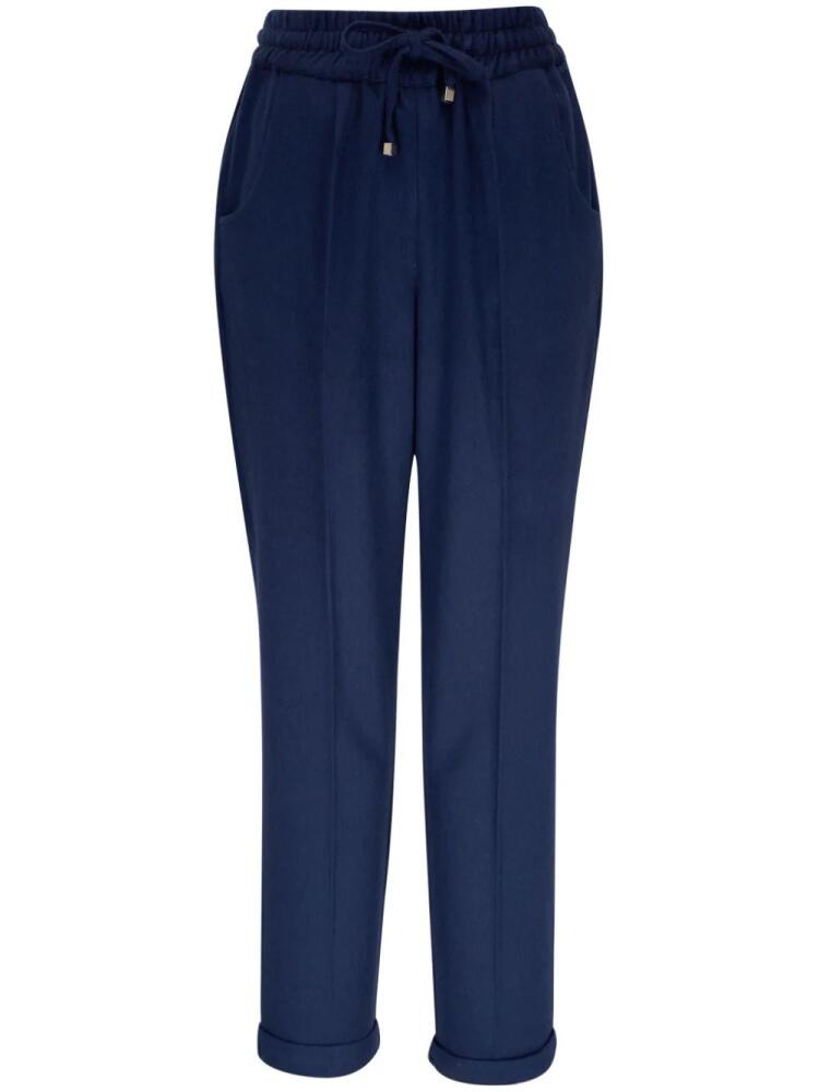 Kiton drawstring-waist straight-leg trousers - Blue Cover