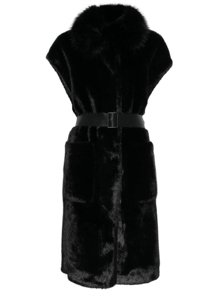 S.W.O.R.D 6.6.44 faux-fur coat - Black Cover