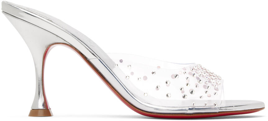 Christian Louboutin Silver Degramule Strass 85 Heeled Sandals Cover