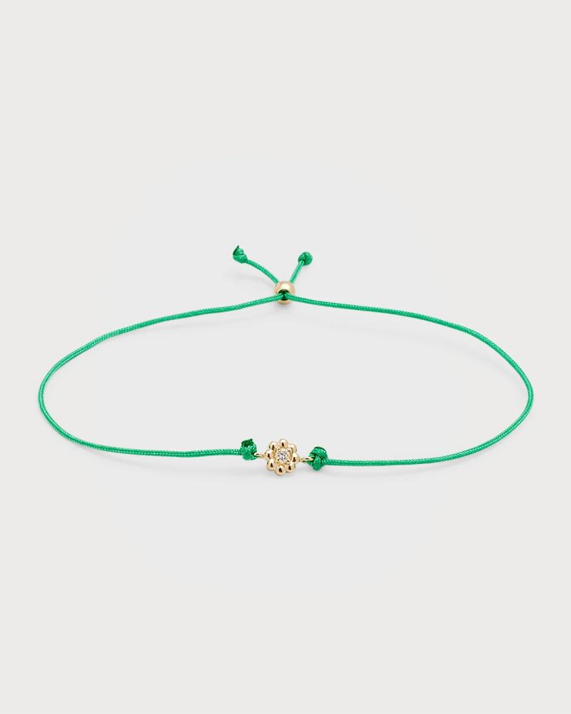 POPPY FINCH 14K Gold Diamond Daisy Cord Bolo Bracelet Cover