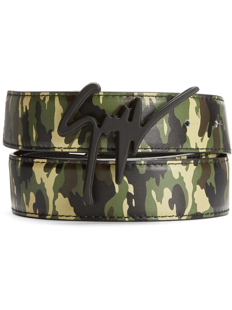 Giuseppe Zanotti Signature buckle camouflage-print belt - Black Cover