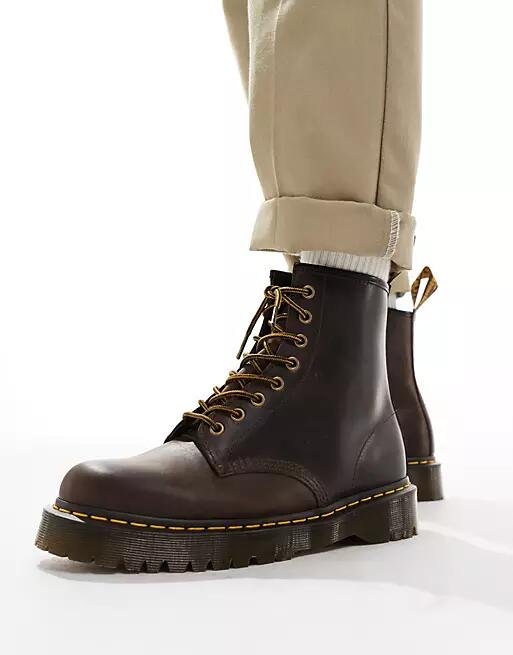 Dr Martens 1460 Bex 8 eye boots in dark brown leather Cover