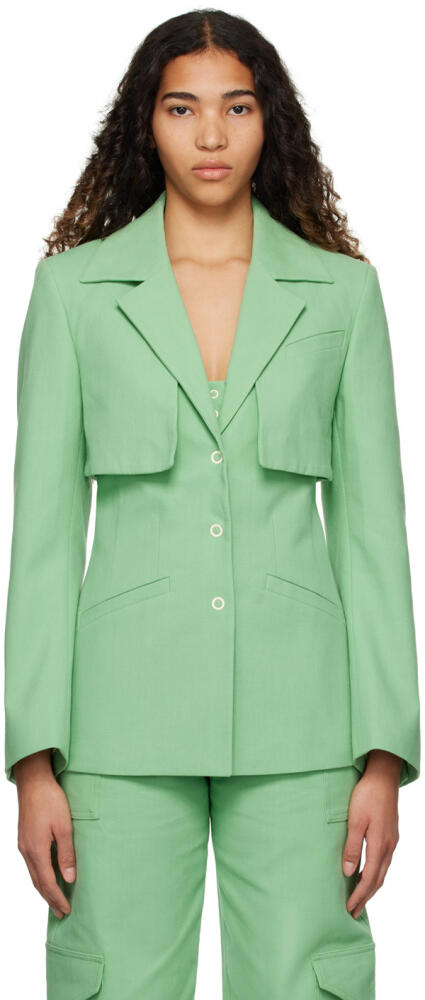 GANNI Green Storm Flap Blazer Cover