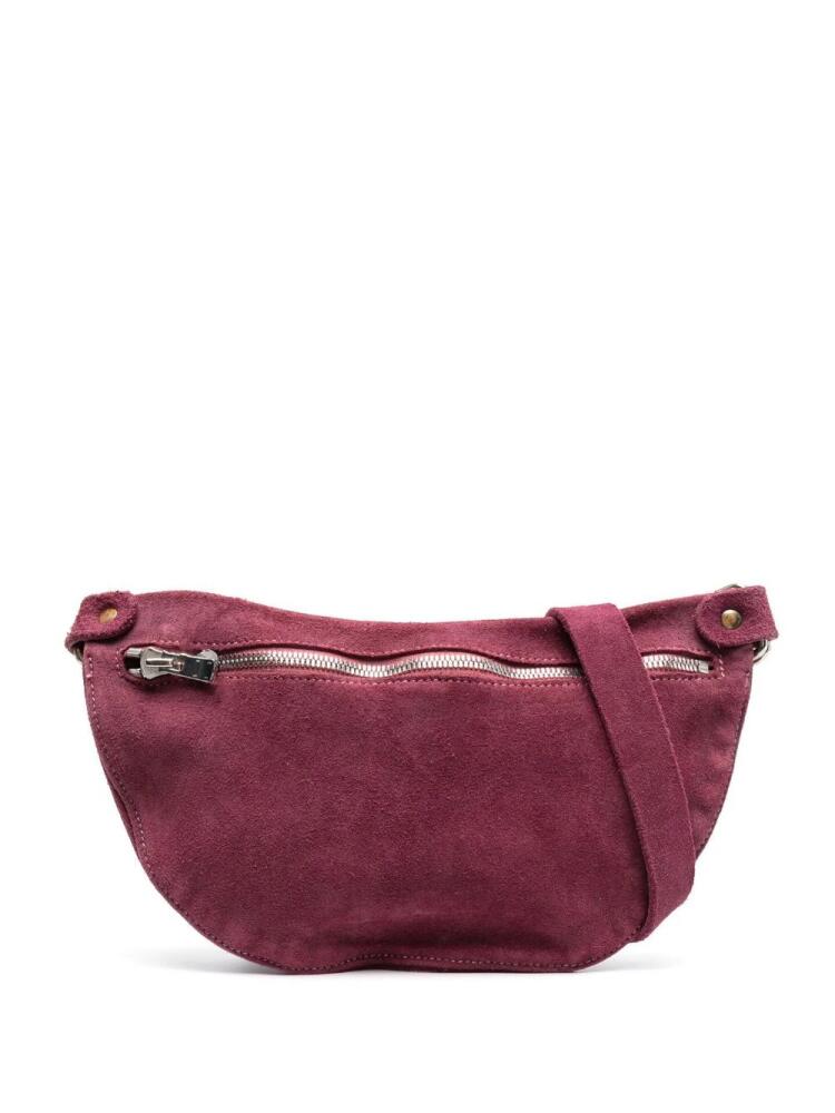 Guidi zip-fastening suede belt bag - Purple Cover