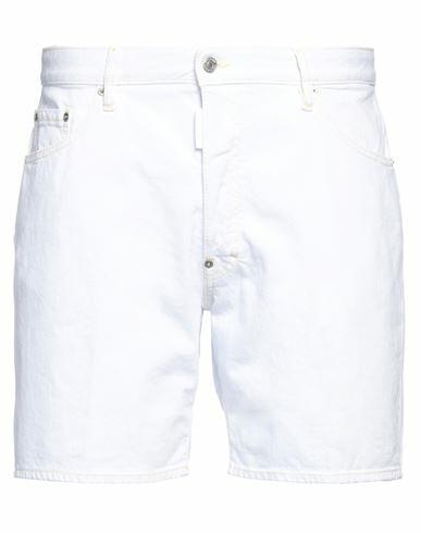 Dsquared2 Man Denim shorts White Cotton, Elastane Cover