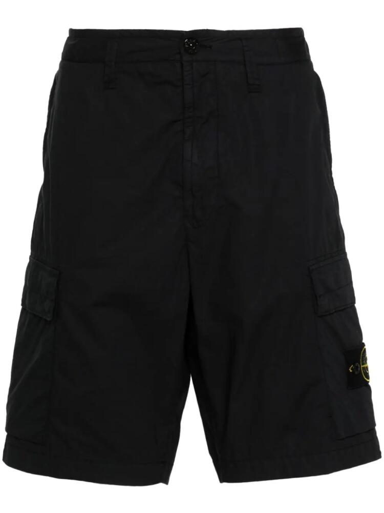 Stone Island Compass-badge cotton cargo shorts - Blue Cover