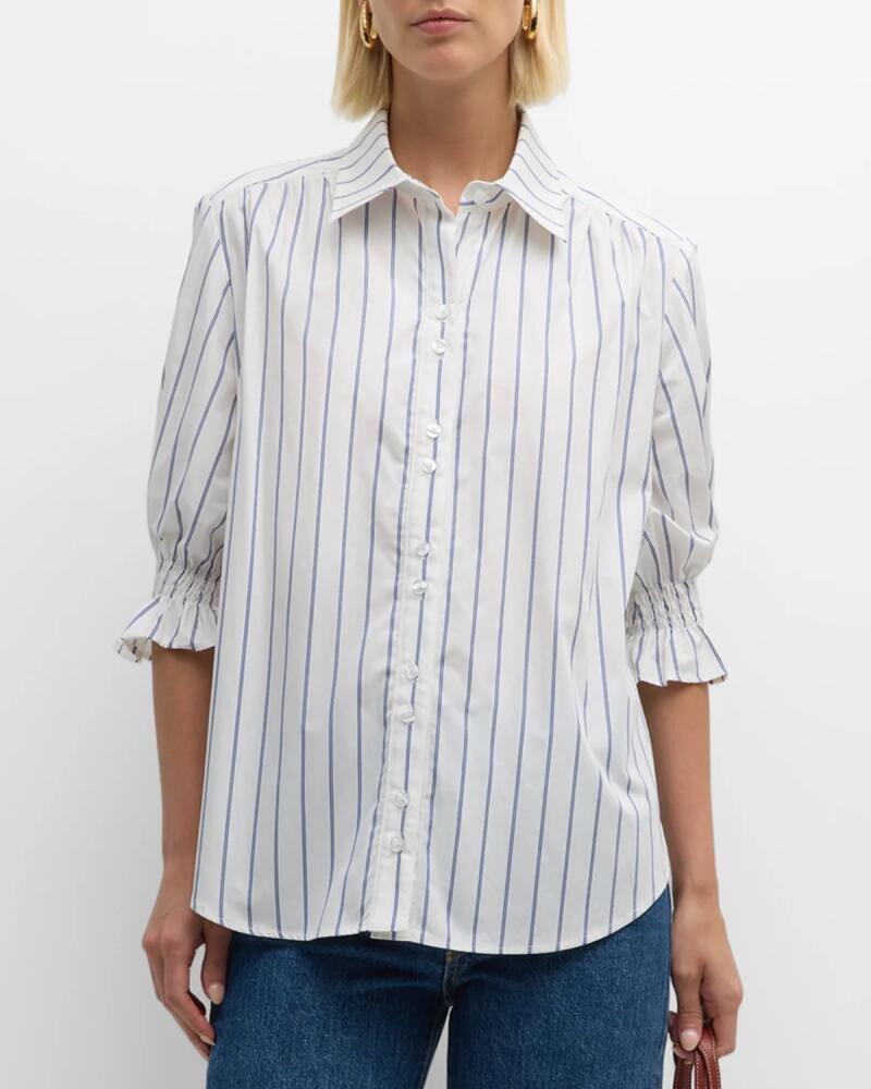 Finley Plus Size Sirena Pinstripe Cotton Poplin Shirt Cover