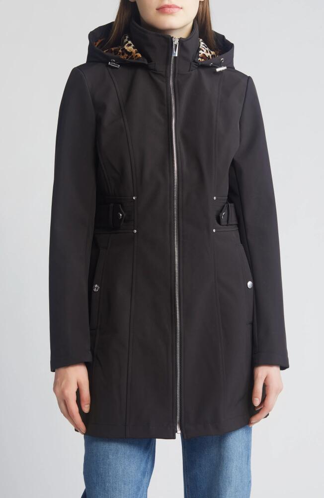 Via Spiga Water Repellent Hooded Softshell Jacket in Black Cover