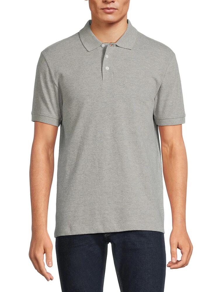 French Connection Men's Popcorn Short Sleeve Polo - Light Grey Cover