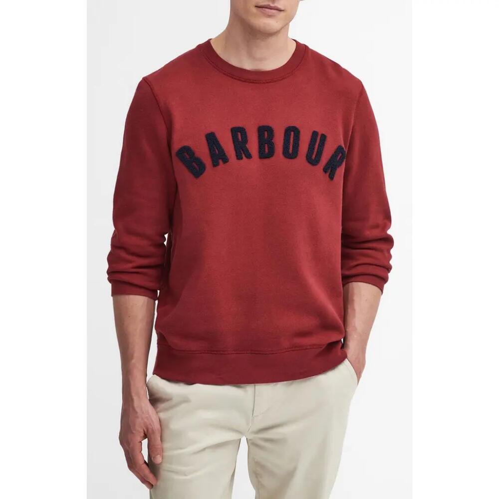 Barbour Logo Graphic Cotton Blend Sweatshirt in Highland Red Cover