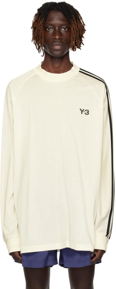 Y-3 Off-White & Black 3-Stripes Long Sleeve T-Shirt Cover