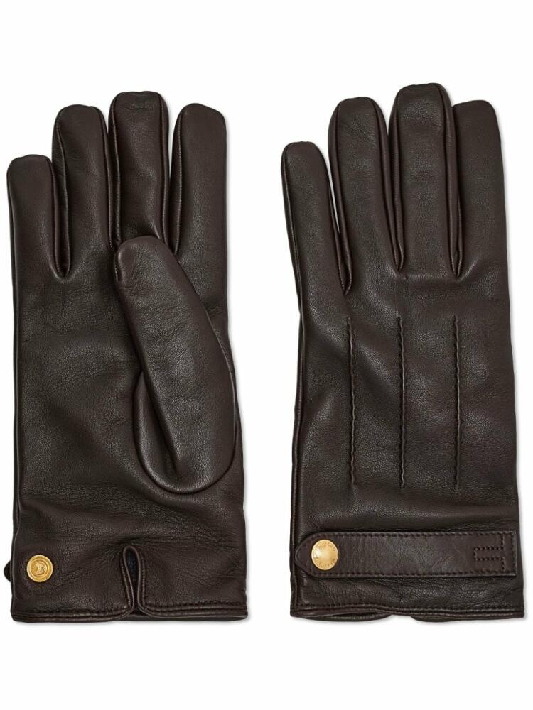 TOM FORD leather cashmere-lining gloves - Brown Cover