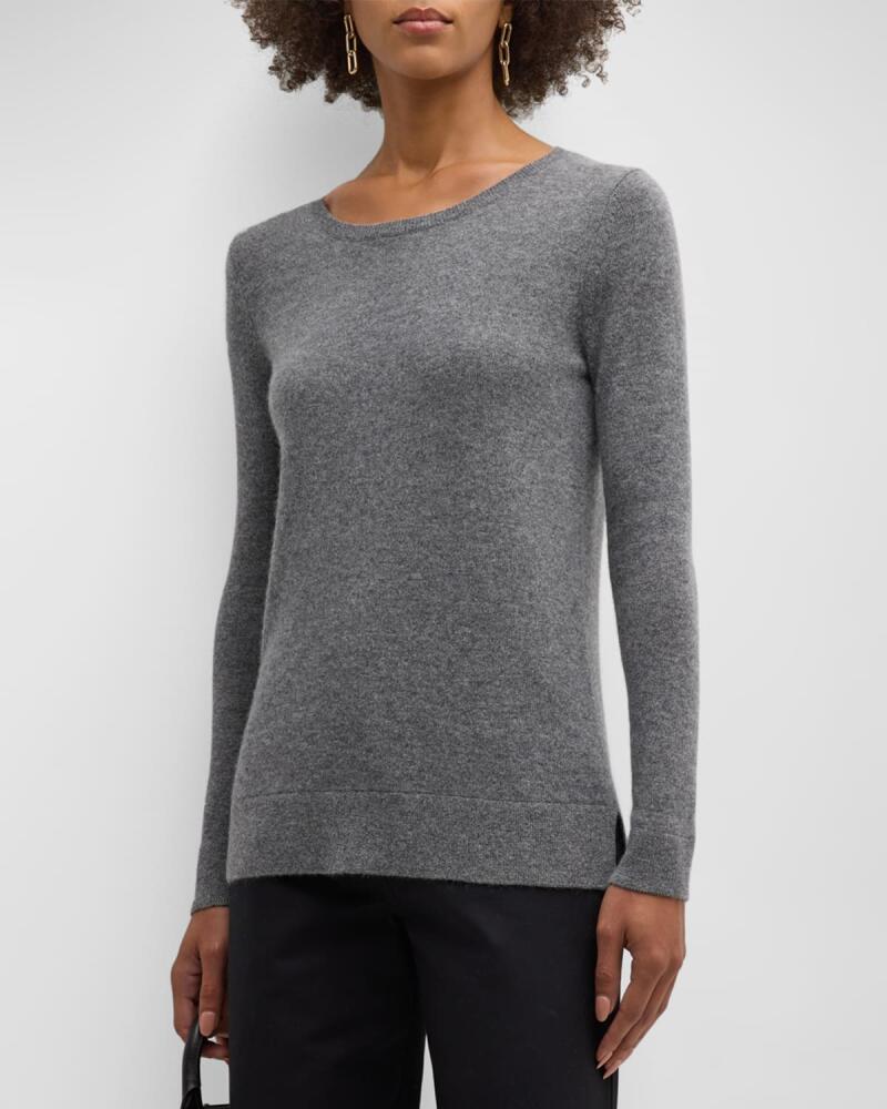 Neiman Marcus Cashmere Collection Cashmere Basic Crewneck Top Cover