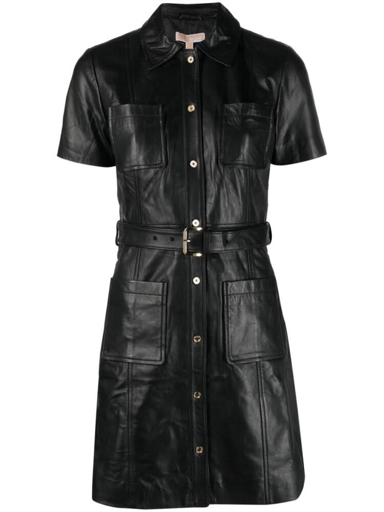 Michael Michael Kors leather belted minidress - Black Cover